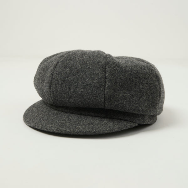 Crown Cap 1-235S Wool News Boy Cap - Charcoal