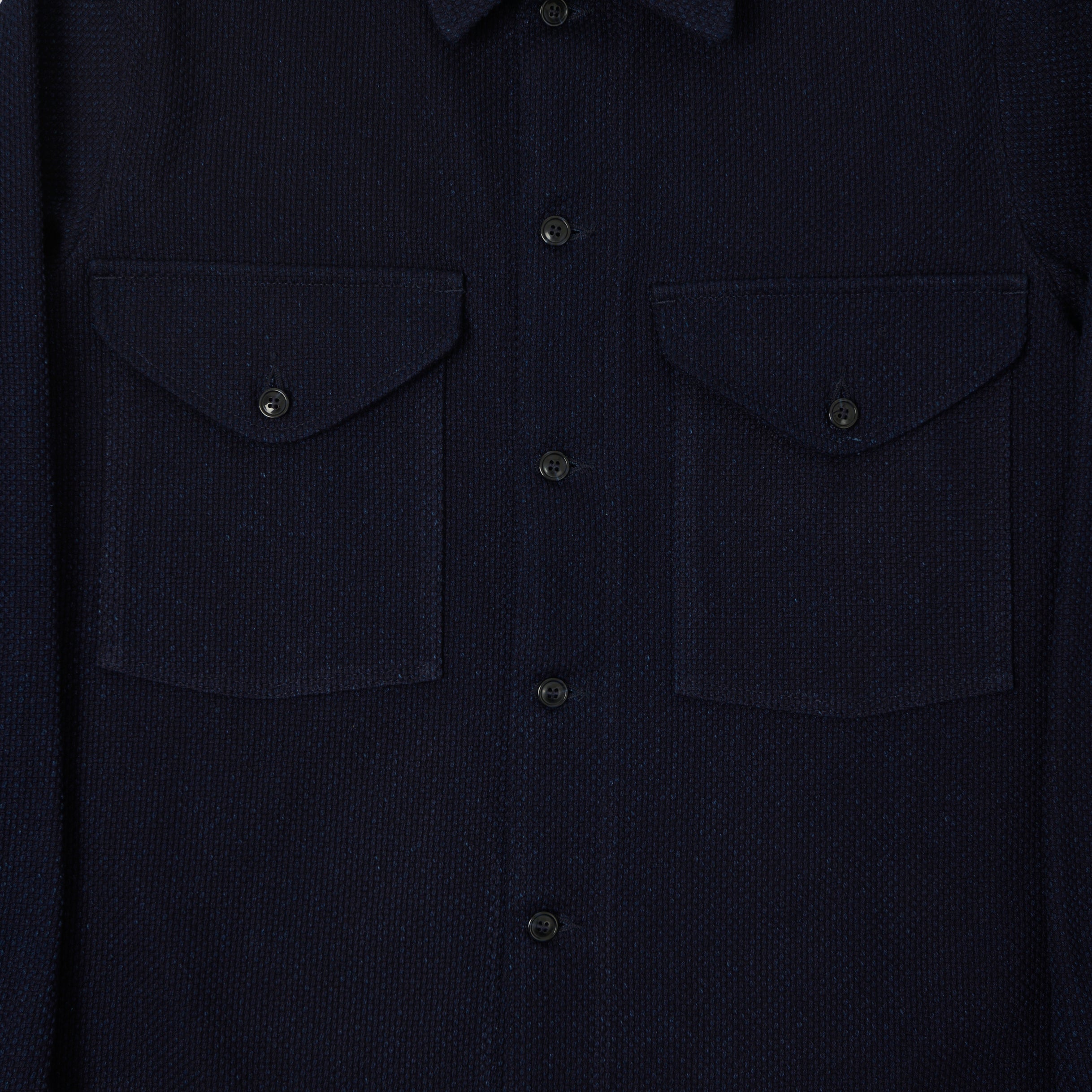 Dehen 1920 Sashi-Ori 'Skyline' Overshirt - Indigo