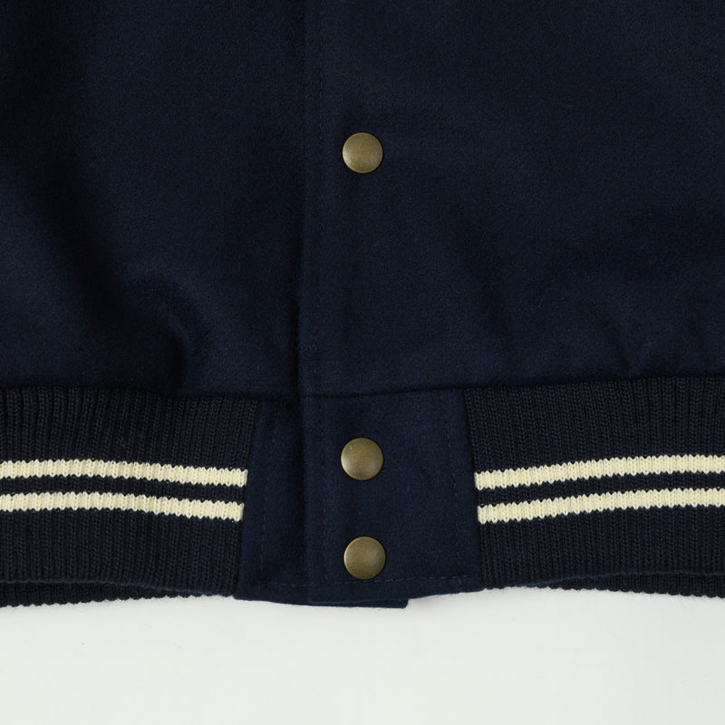 Dehen 1920 Varsity Jacket - Dark Navy/Antique Rust