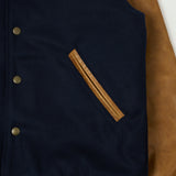 Dehen 1920 Varsity Jacket - Dark Navy/Antique Rust