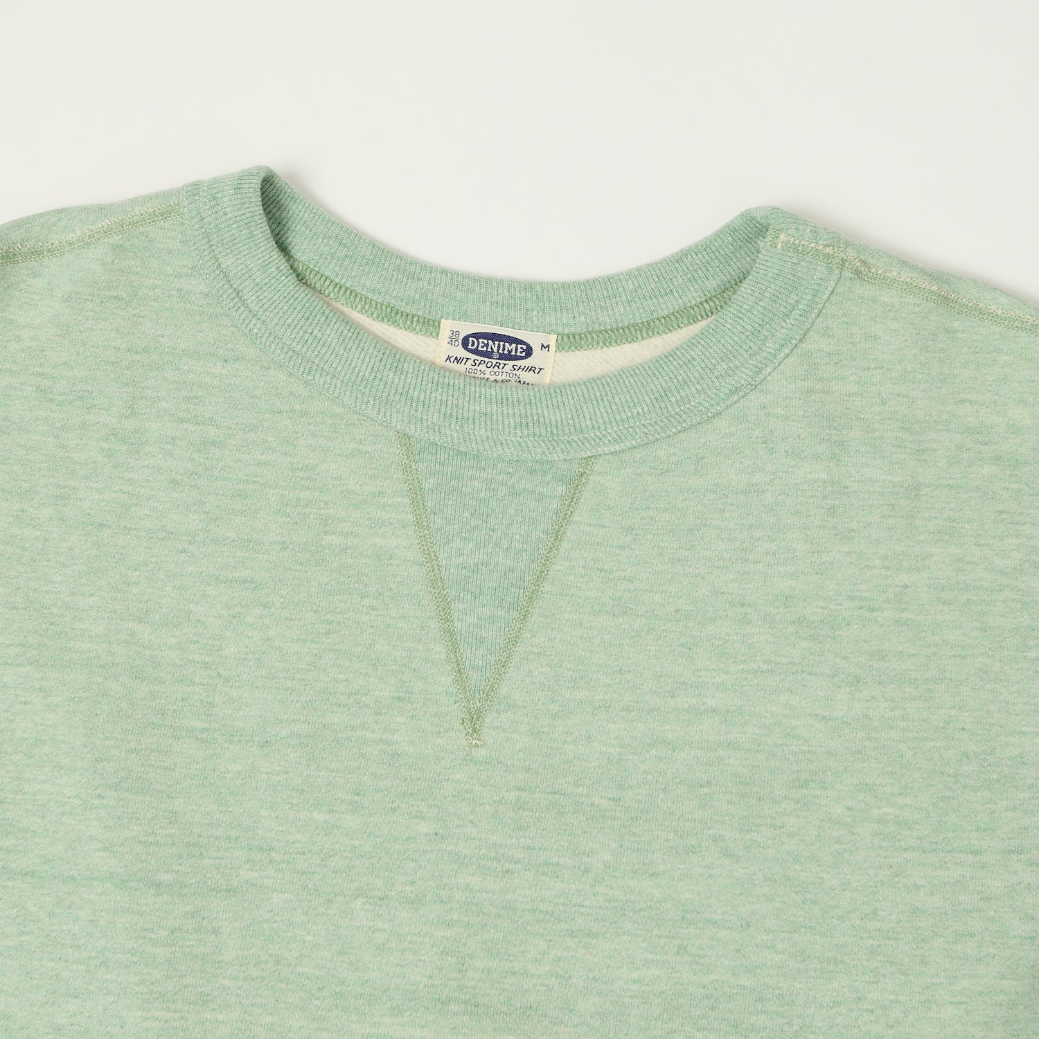 Denime Lot. 268 '88/12' 4 Needle Crew Neck Sweatshirt - Heather Green