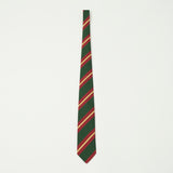 Drake's Sandwich Stripe Mogador Tie - Green/Red