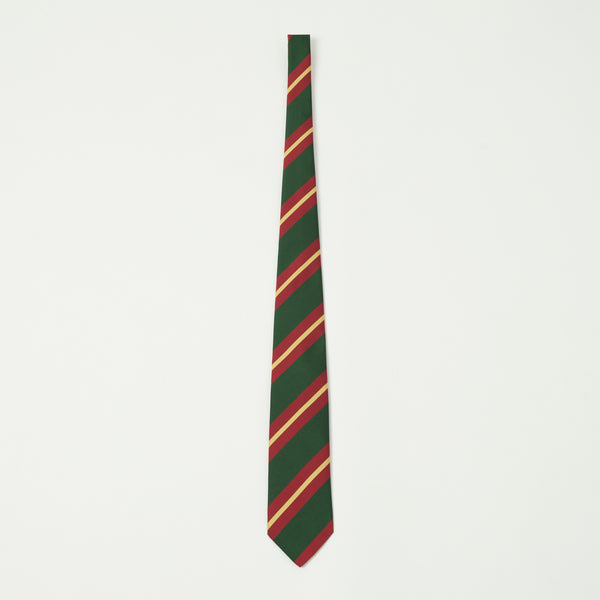 Drake's Sandwich Stripe Mogador Tie - Green/Red