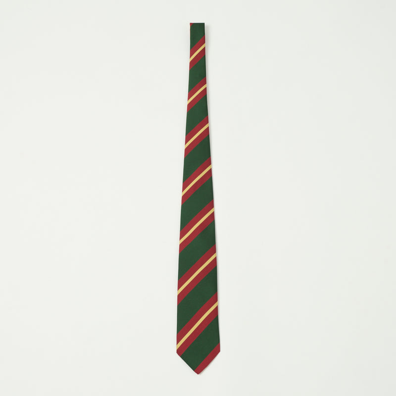 Drake's Sandwich Stripe Mogador Tie - Green/Red