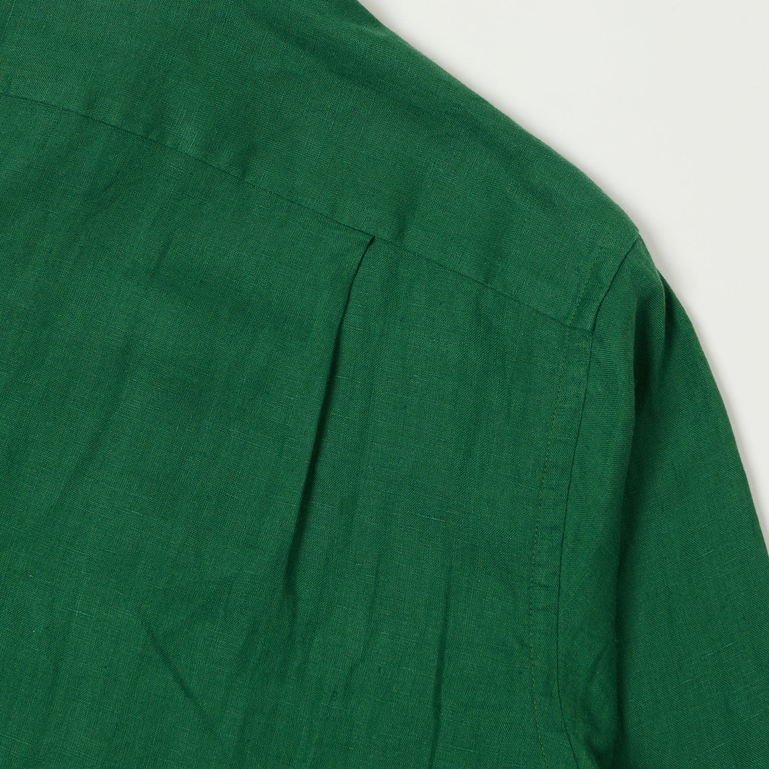 Drake's Linen Summer Shirt - Forest Green