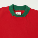 Drake's Half Block L/S Mock Neck Rugby Shirt - Red/Blue/Green