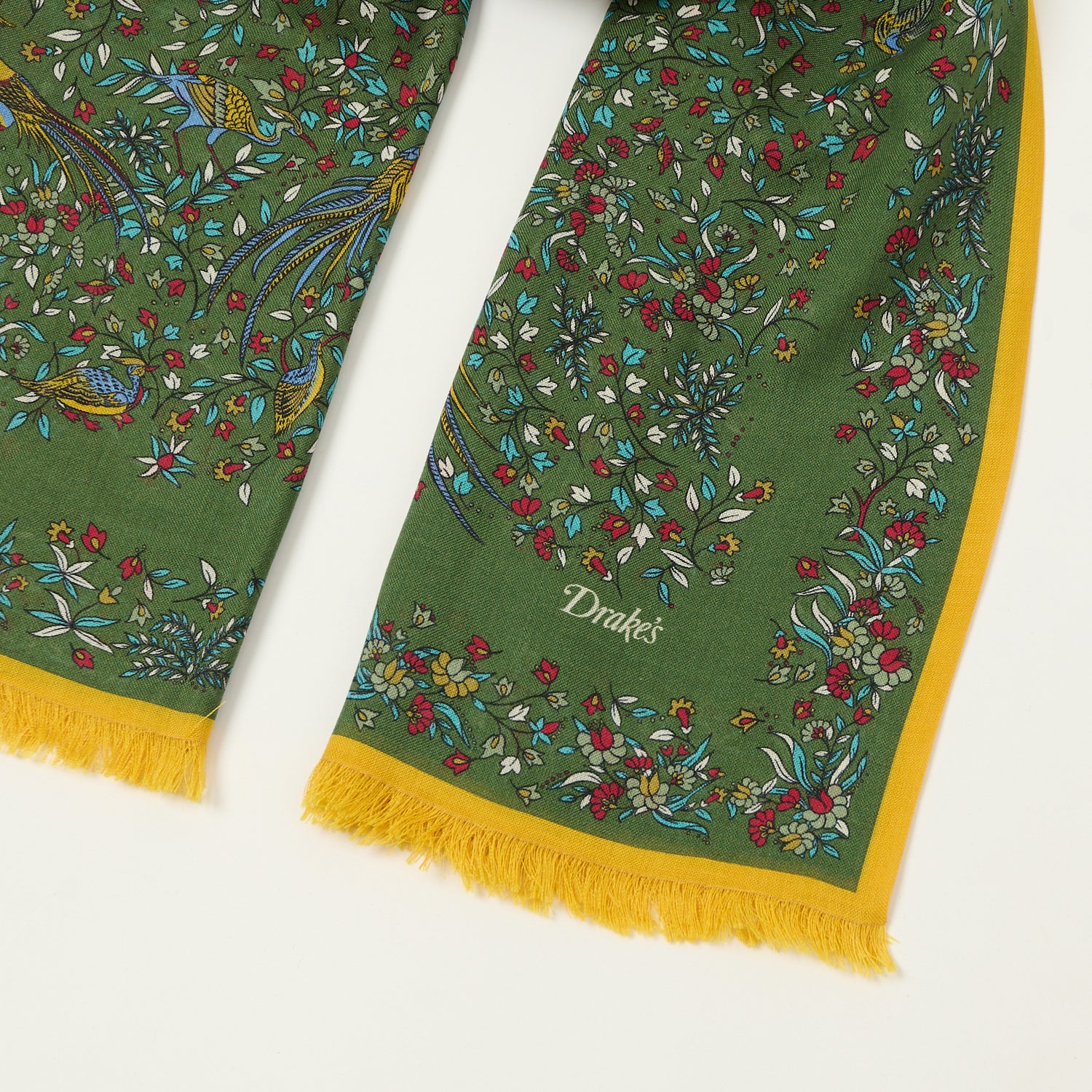 Drake's 'Bird of Paradise' Wool/Silk Tubular Scarf - Green – SON