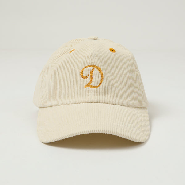 Drake's 'D' Capital Embroidery Corduroy Baseball Cap - Ecru