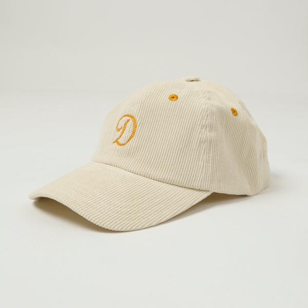 Drake's 'D' Capital Embroidery Corduroy Baseball Cap - Ecru