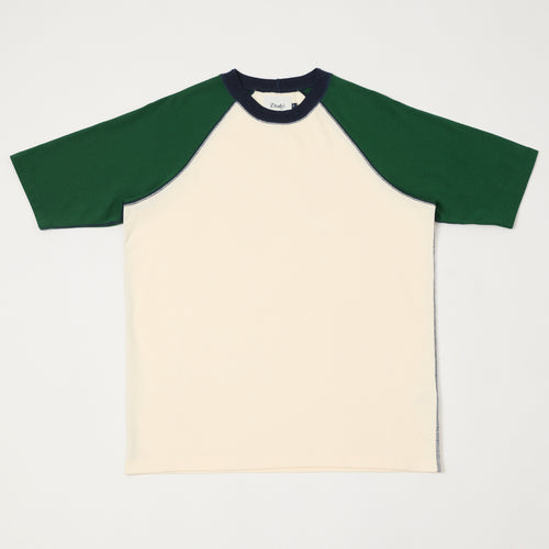 Drake's Raglan Sleeve Hiking Tee - Ecru/Green