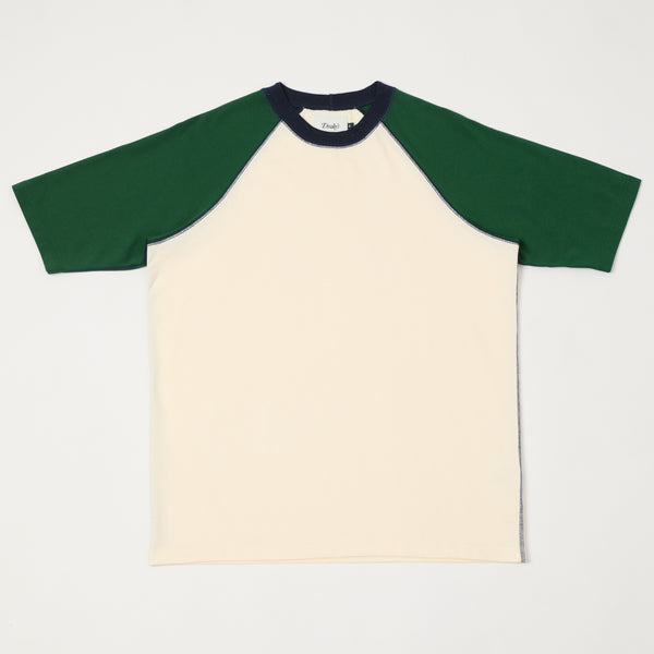 Drake's Short Sleeve Raglan Hiking Tee - Ecru/Green