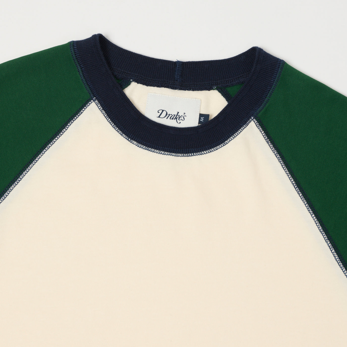 Drake's Raglan Sleeve Hiking Tee - Ecru/Green