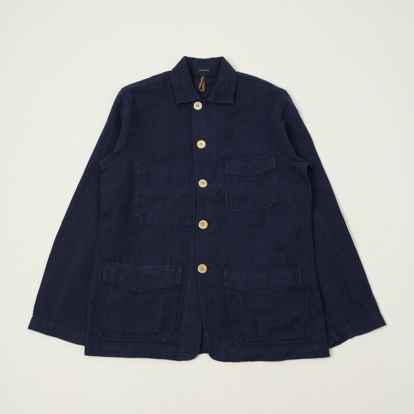 Drake's Heavy Linen 5-Pocket Chore Jacket - Navy