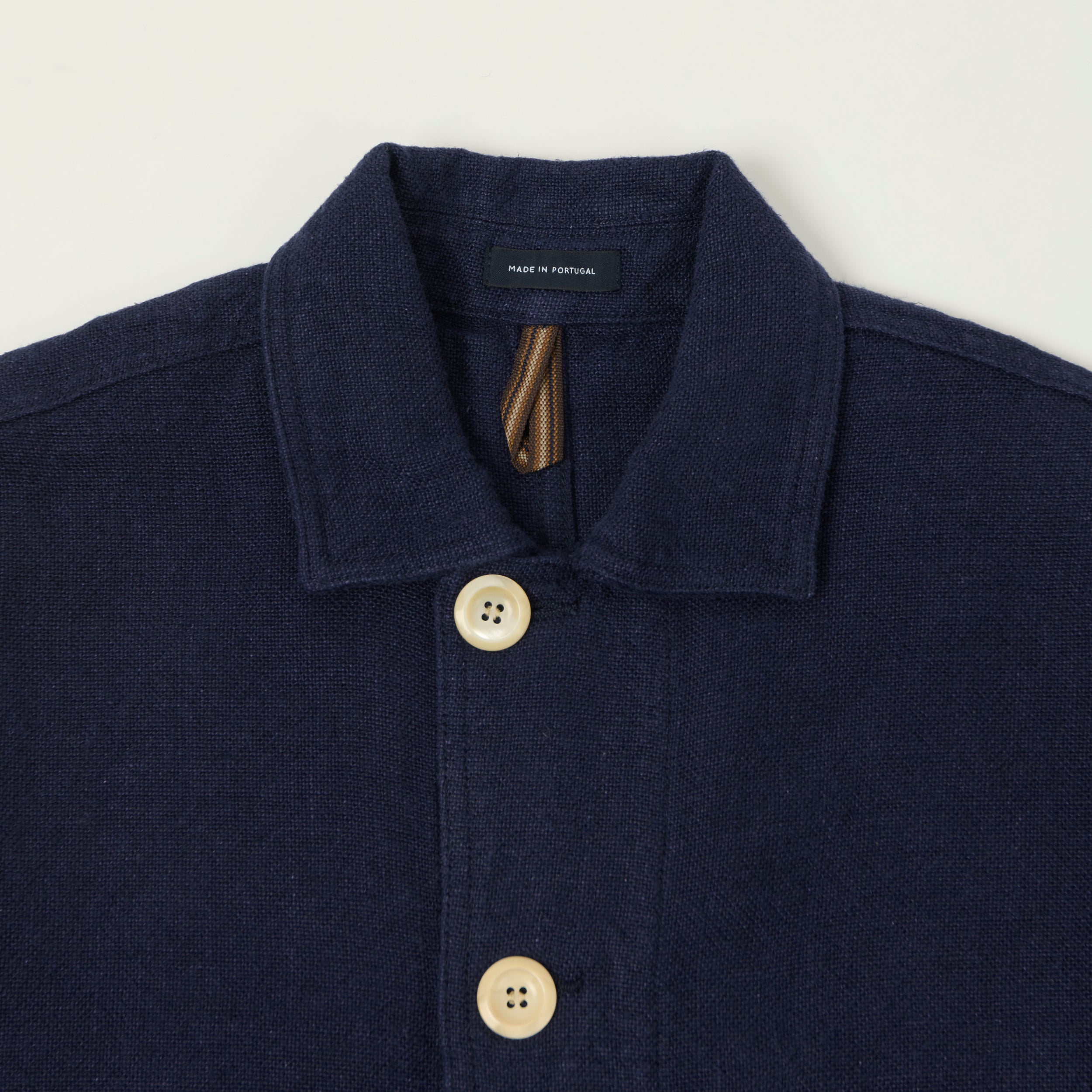 Drake's Heavy Linen 5-Pocket Chore Jacket - Navy
