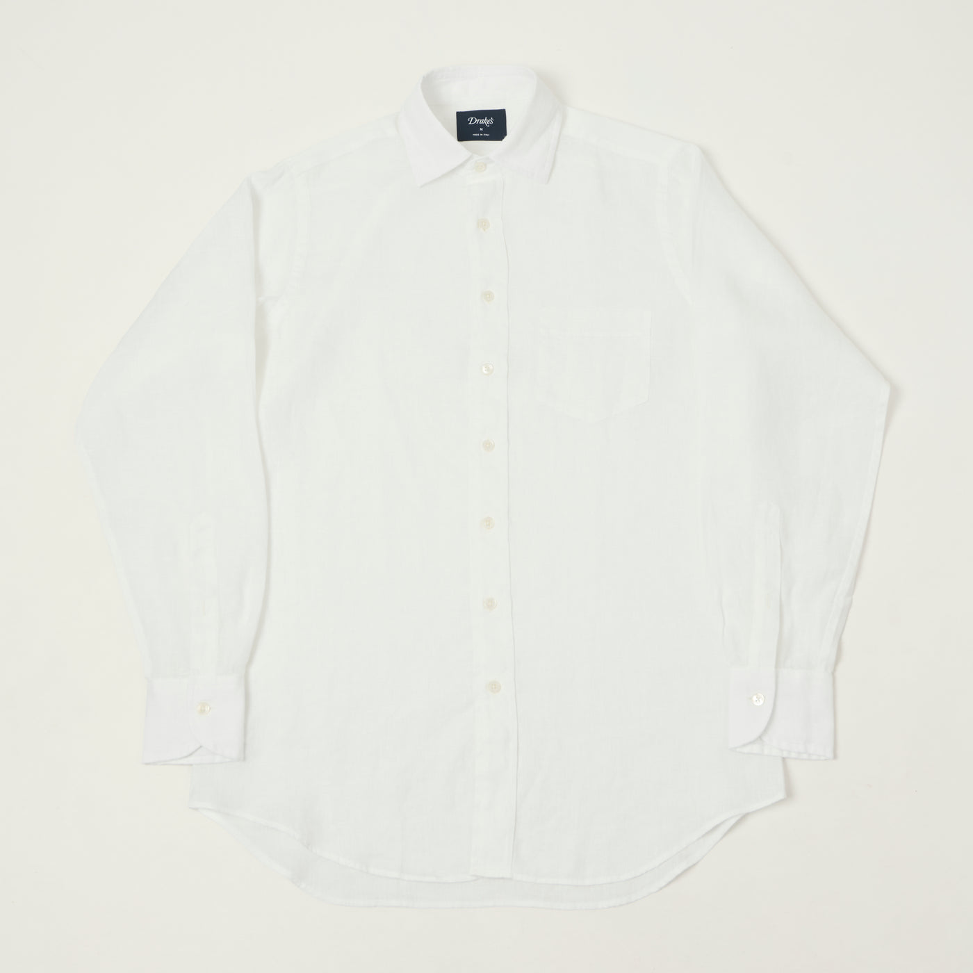Drake's Linen Summer Shirt - White