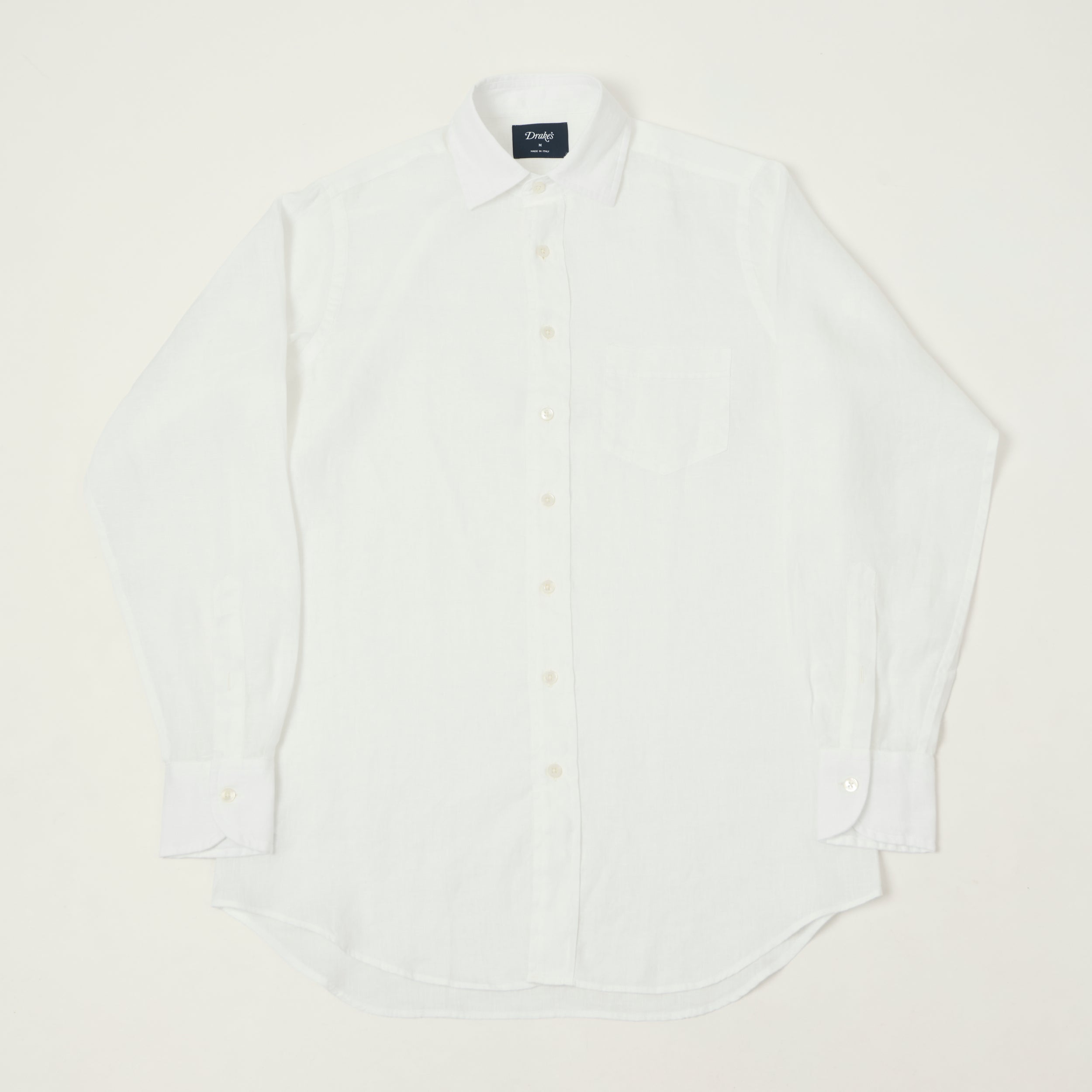 Drake's Linen Summer Shirt - White