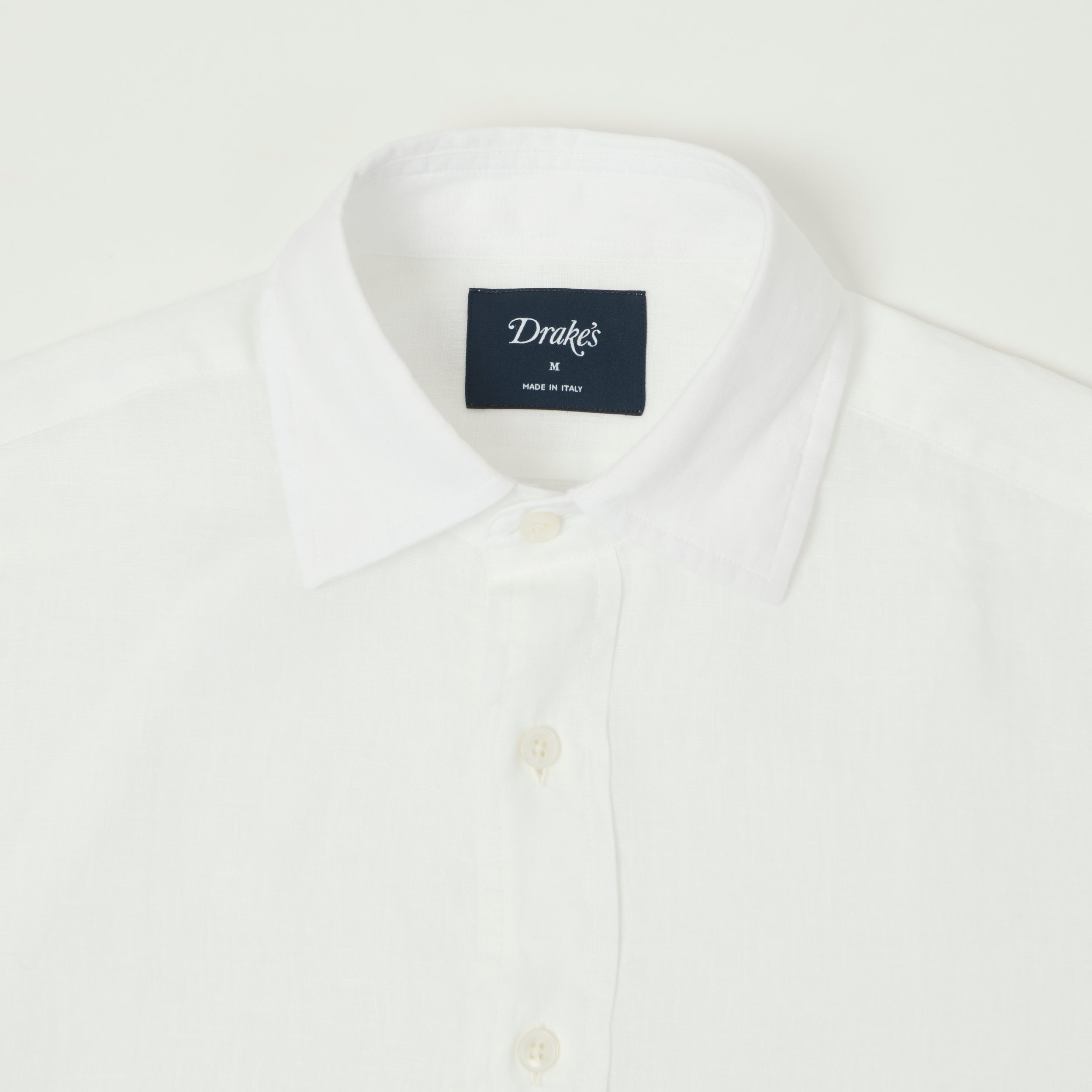 Drake's Linen Summer Shirt - White