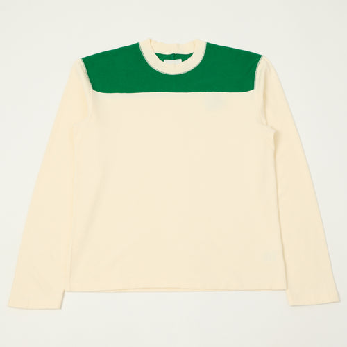 Drake's Contrast Football T-Shirt - Antique White/Green