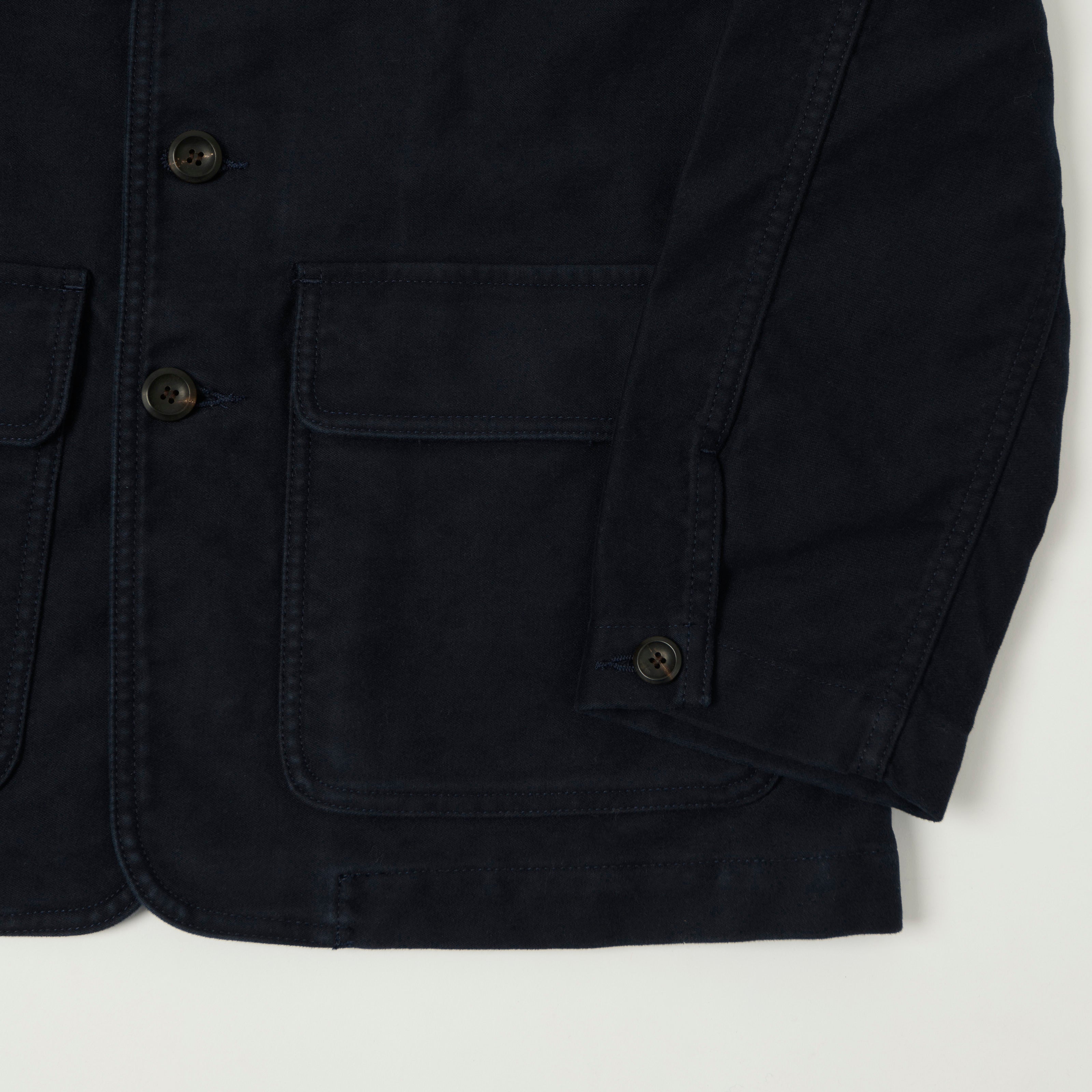Drake's Japanese Moleskin Forestiere Jacket - Navy