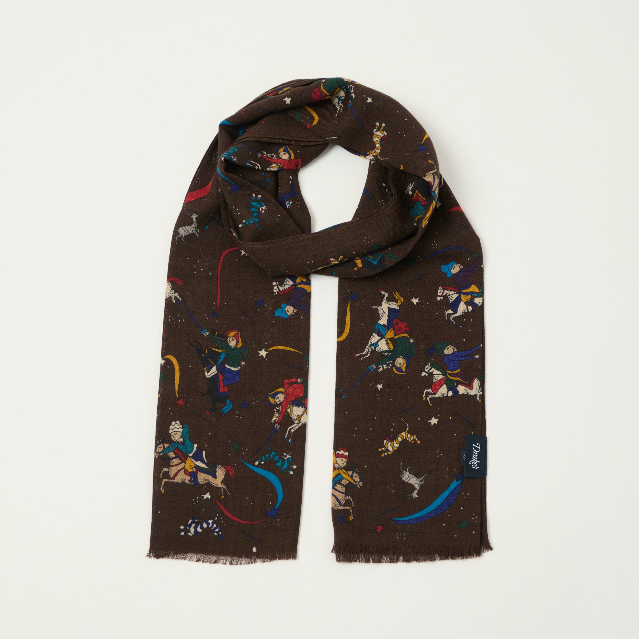 Drake's 'Mughal and Stars' Wool/Silk Scarf - Navy – SON OF A STAG