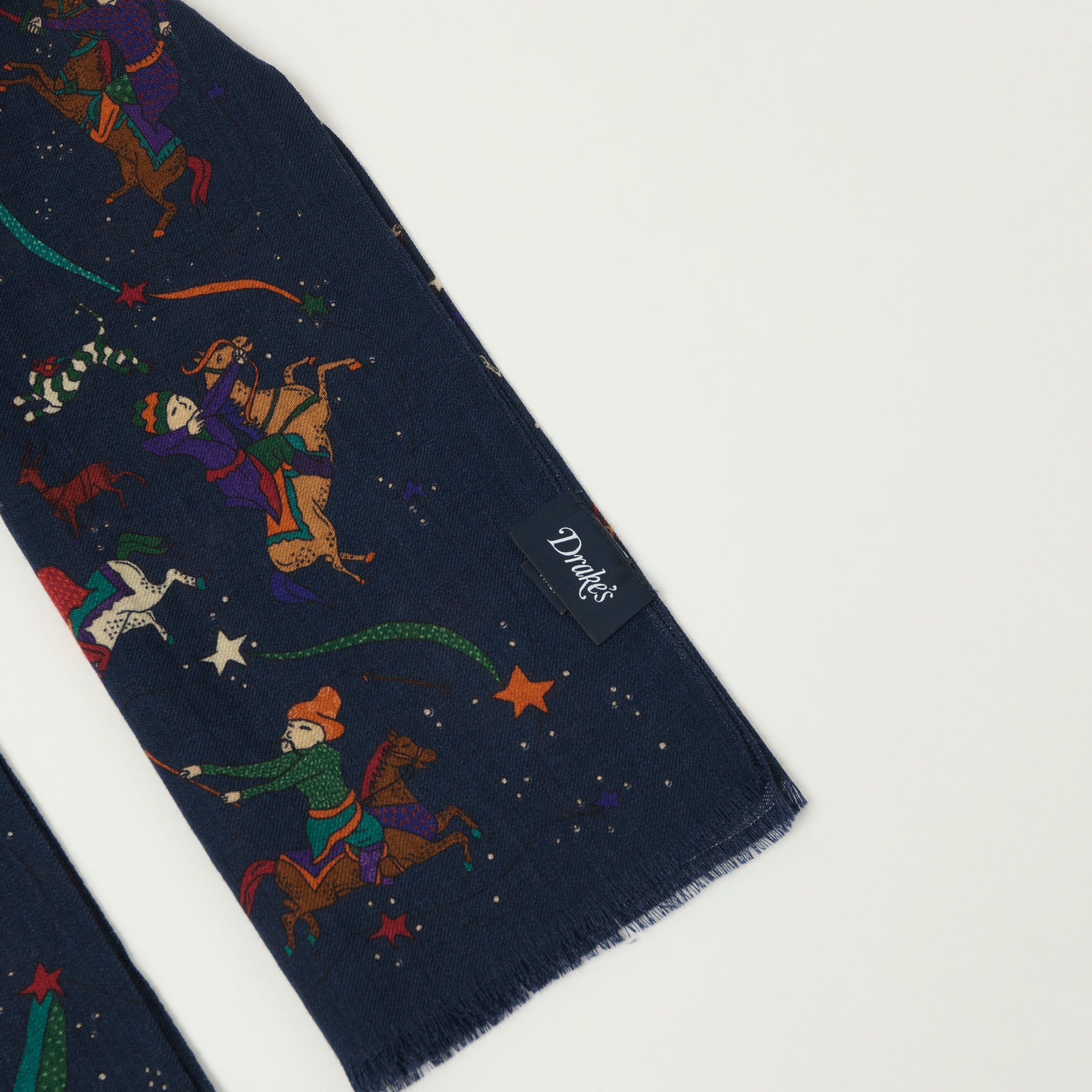Drake's 'Mughal and Stars' Wool/Silk Scarf - Navy – SON OF A STAG