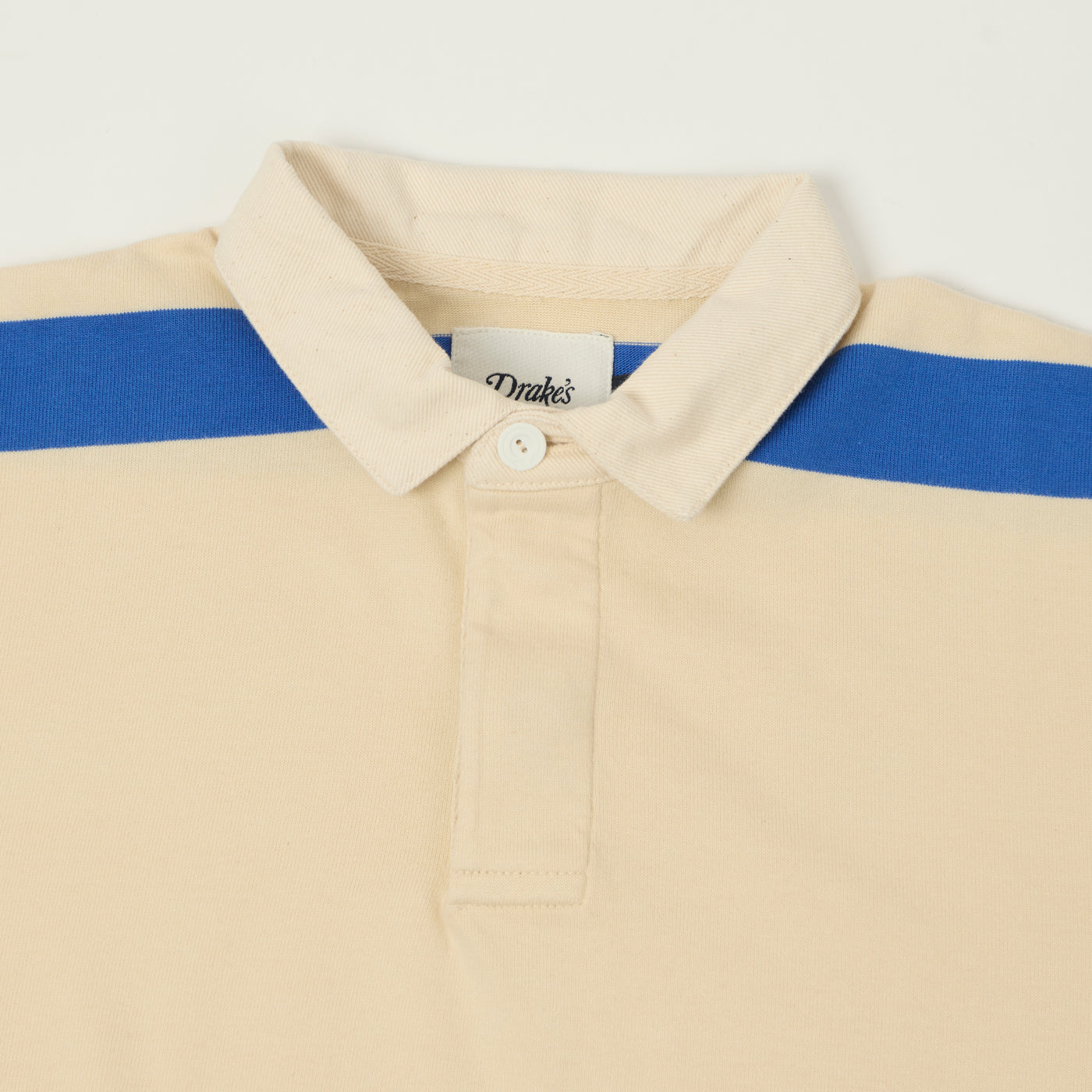 Drake's Multi Stripe Rugby Shirt - Ecru/Black/Orange