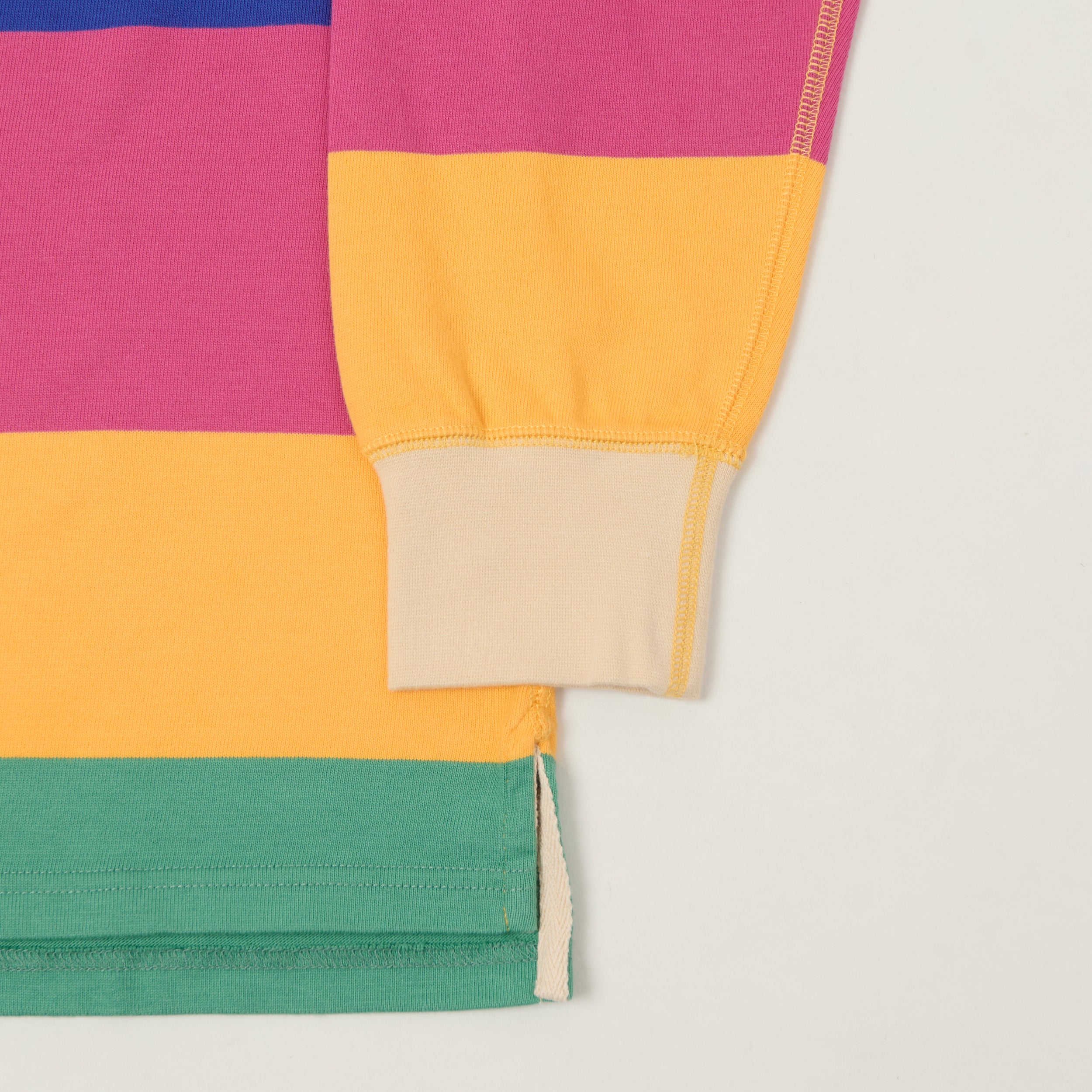Drake's 'Pastel Stripe' Rugby Shirt - Pink/Blue/Mint