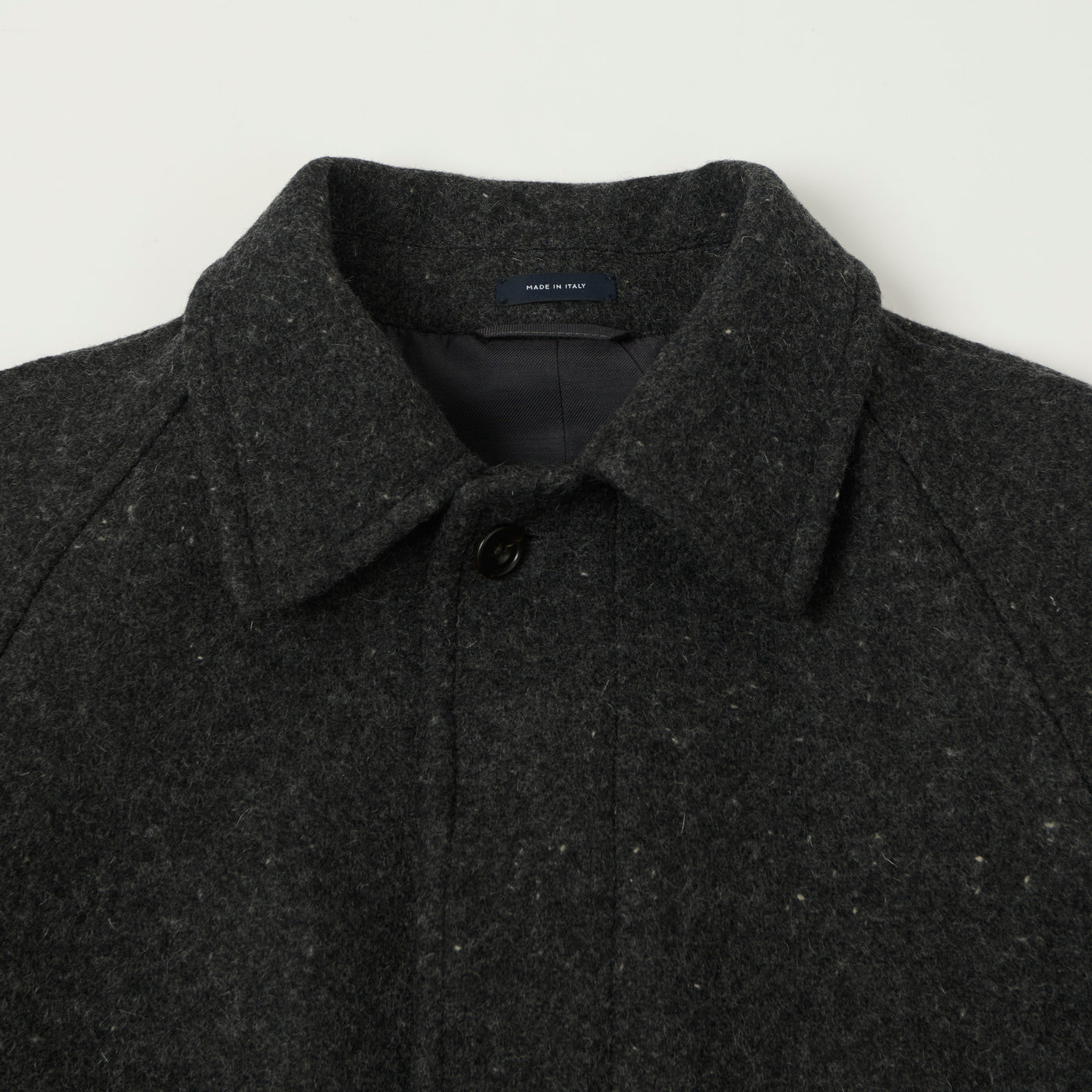 Drake's Raglan Sleeve Balmacaan Overcoat - Grey Fleck