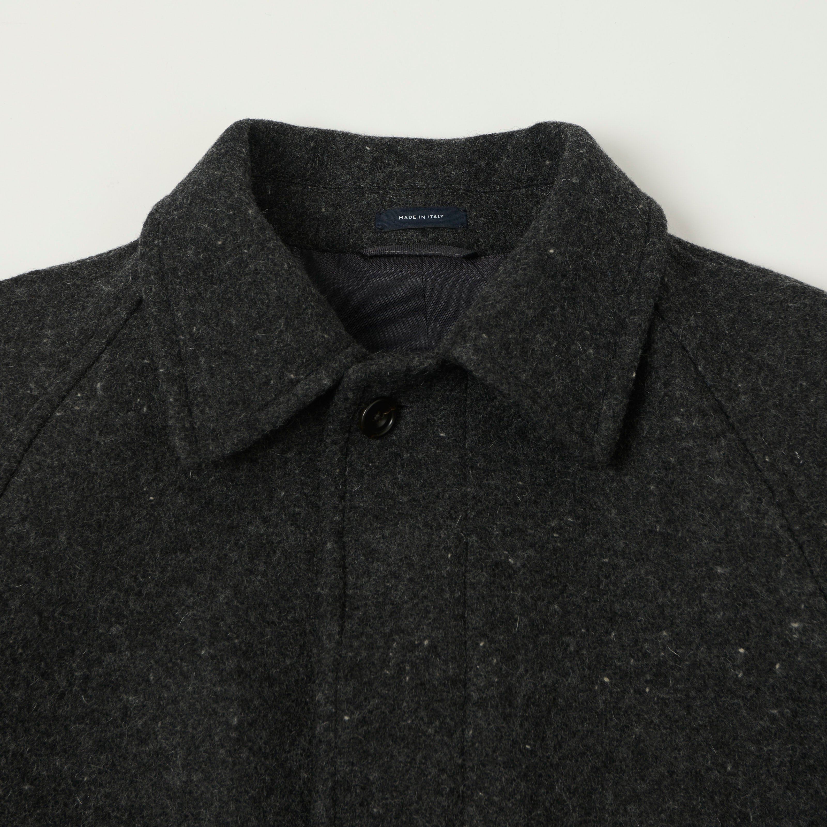 Drake's Raglan Sleeve Balmacaan Overcoat - Grey Fleck