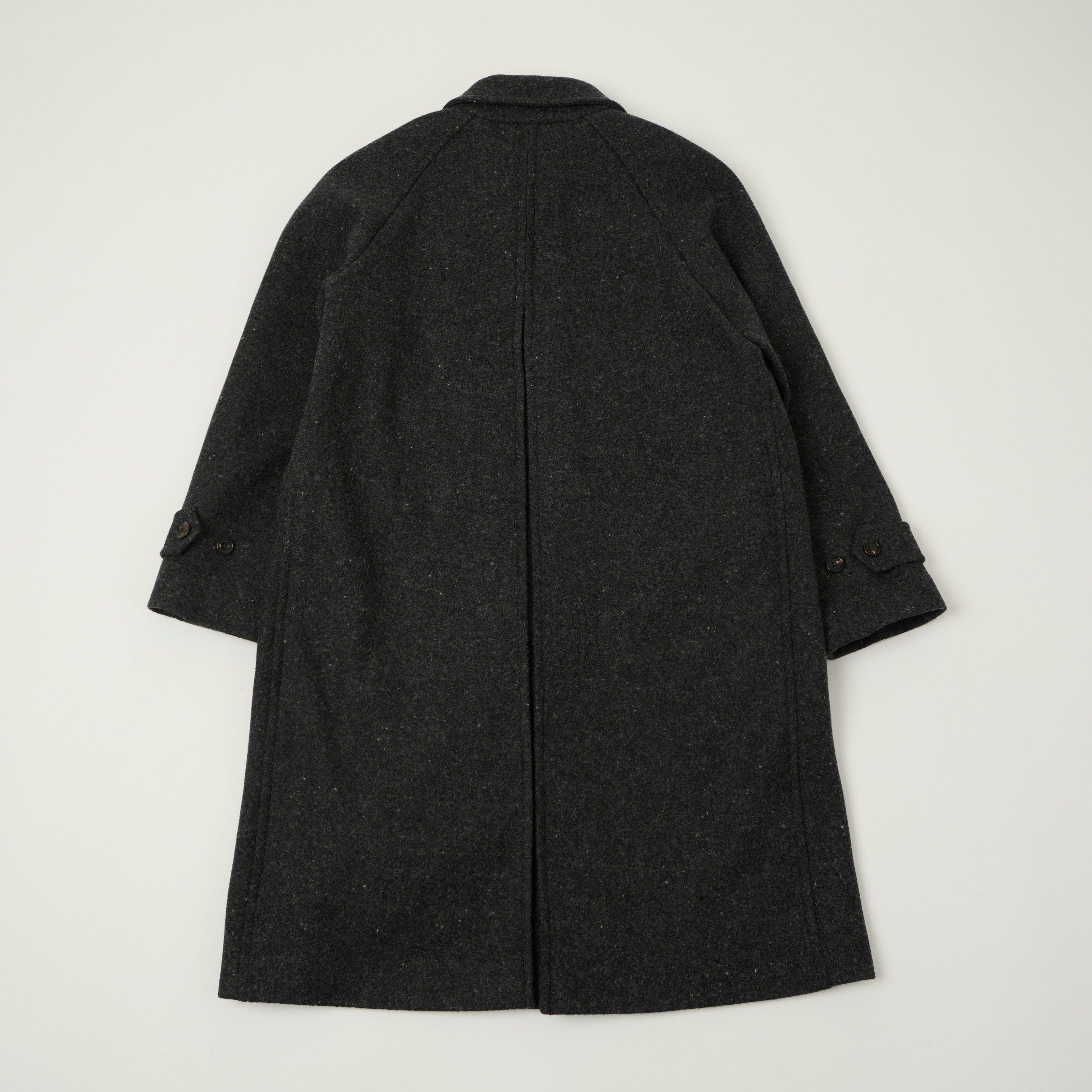 Drake's Raglan Sleeve Balmacaan Overcoat - Grey Fleck