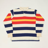 Drake's Classic Rugby Shirt - White/Navy/Flame