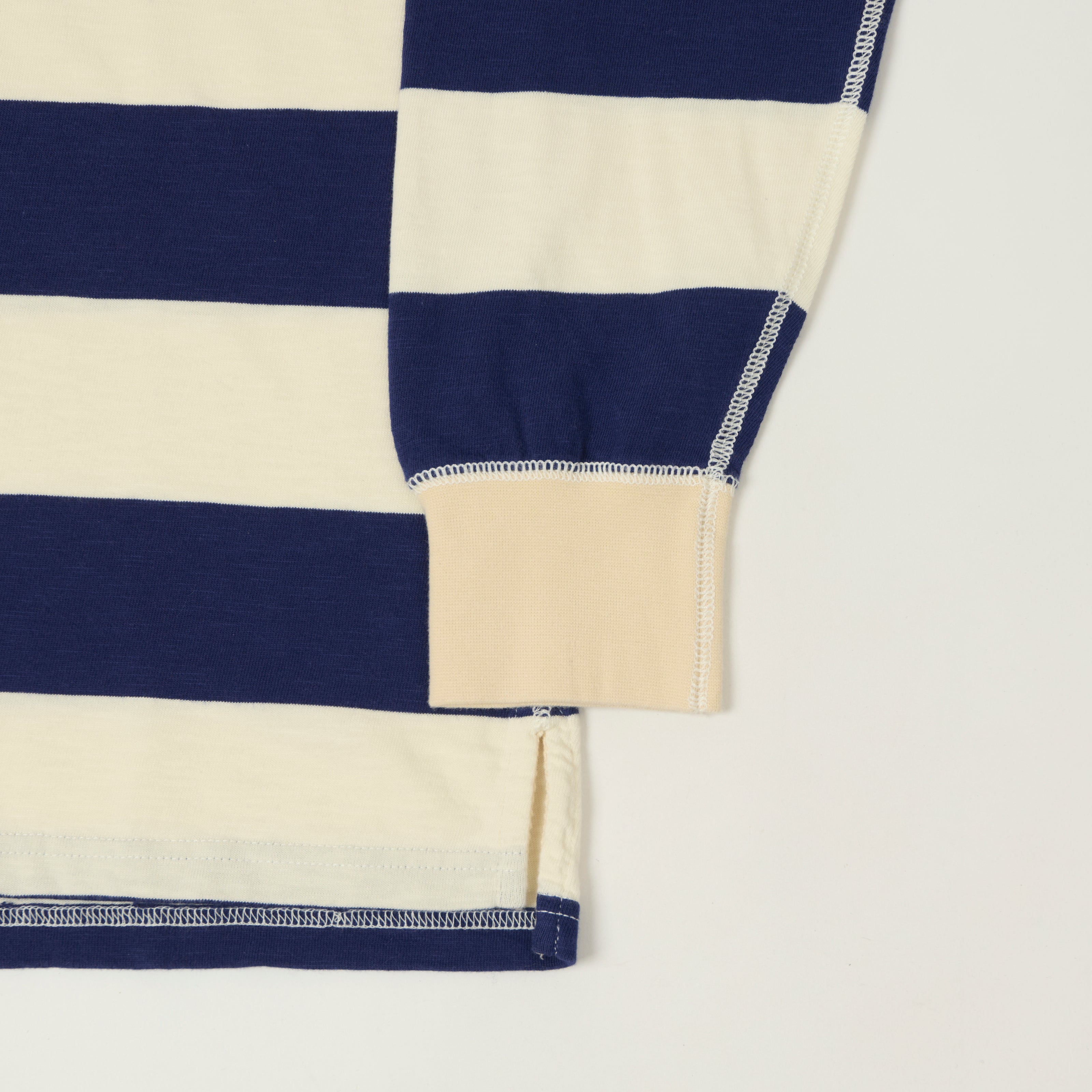 Drake's Classic Rugby Shirt - White/Navy/Flame
