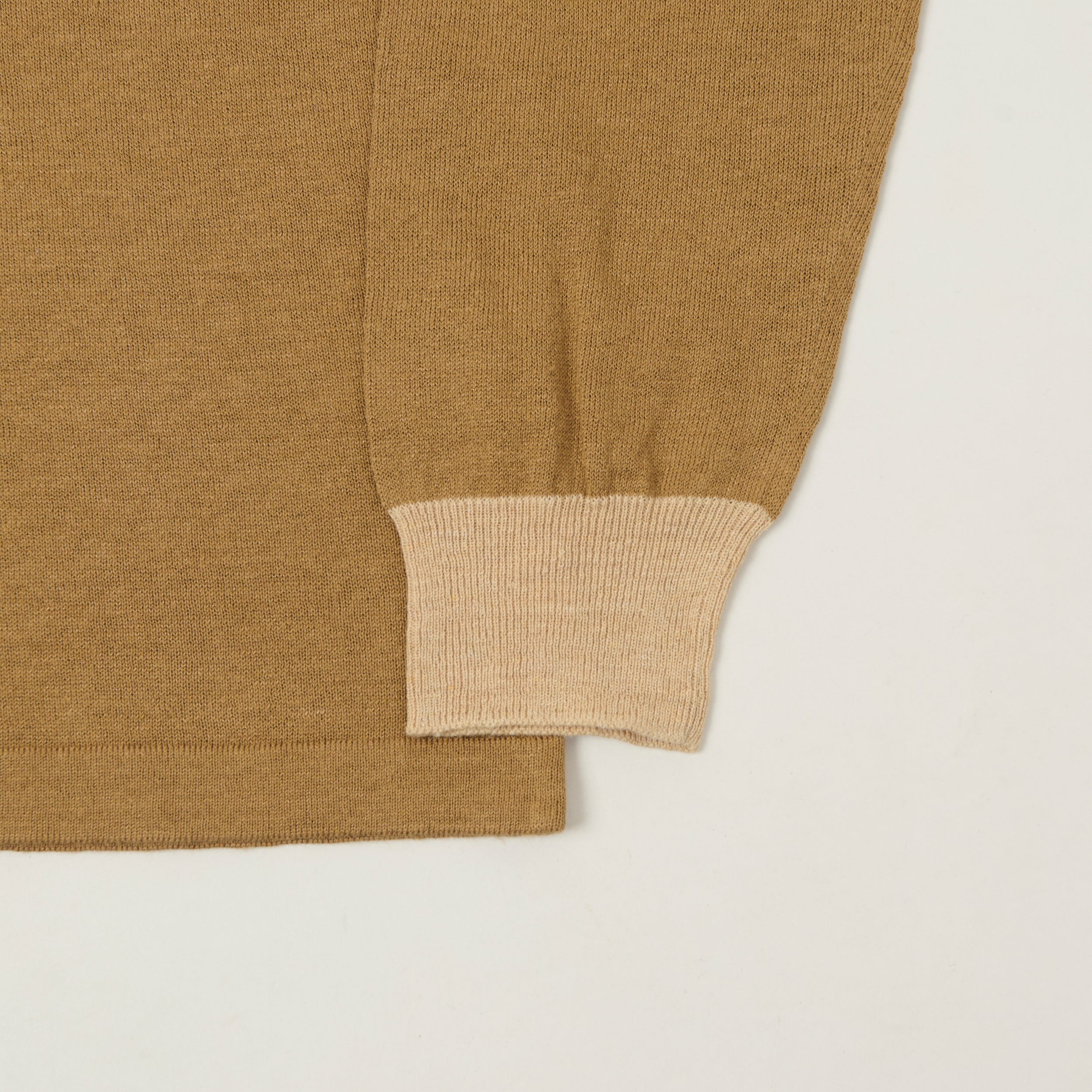 Drake's Striped Linen Cotton Rugby Shirt - Brown/Multi
