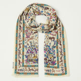 Drake's Summer Mughal Wool/Silk Scarf - Ecru