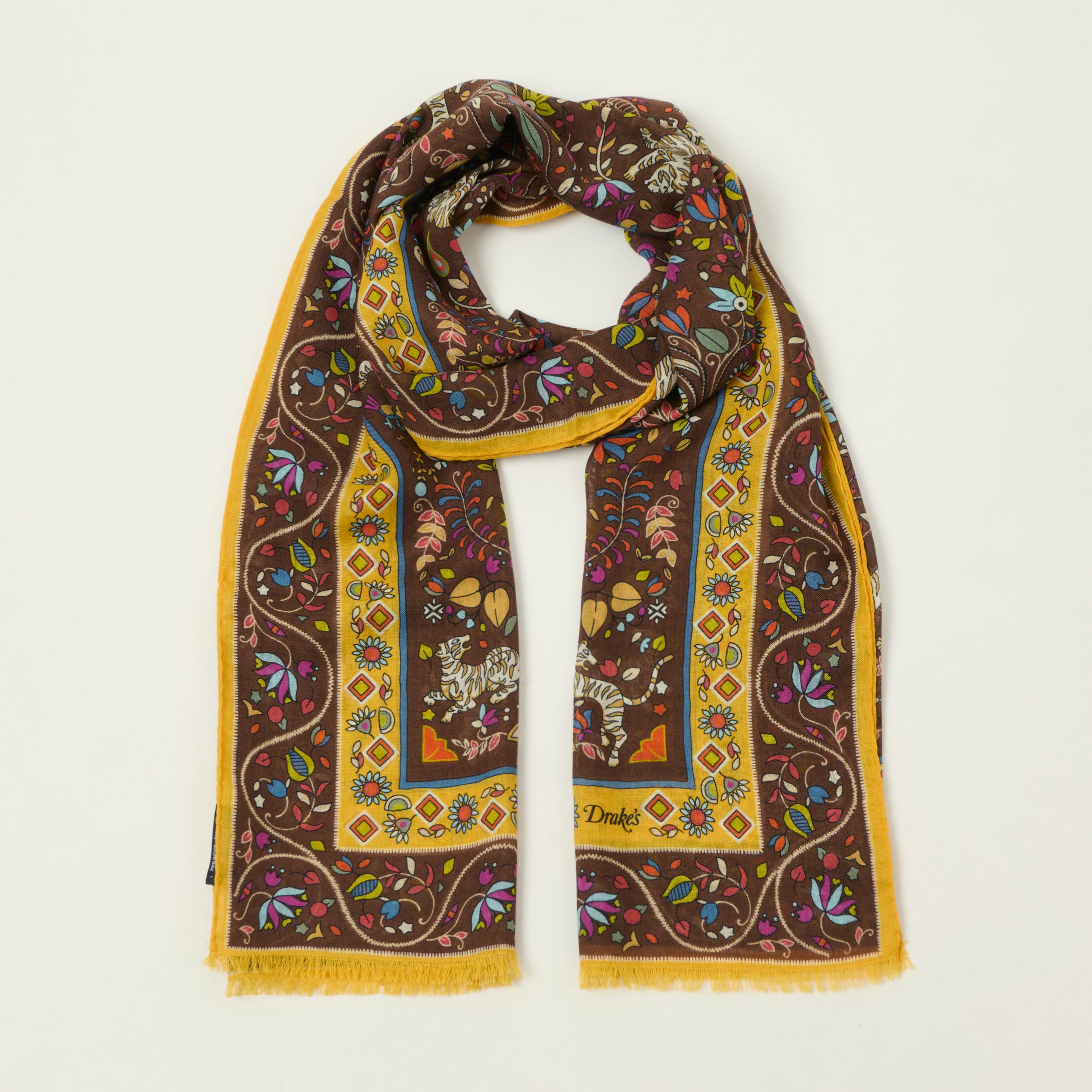 Drake's 'Mughal and Stars' Wool/Silk Scarf - Navy – SON OF A STAG