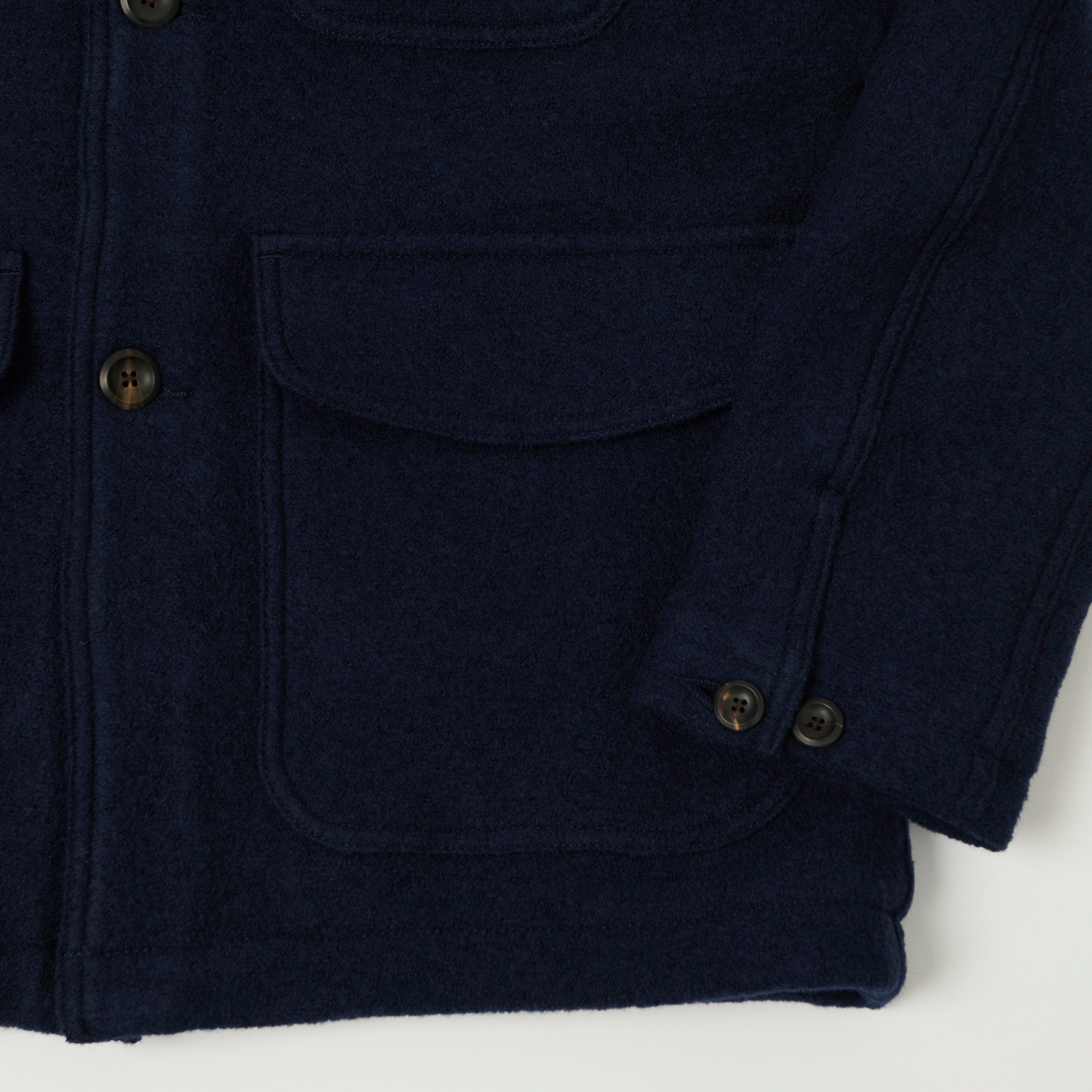 Drake's Tailored Wool Chore Jacket - Navy