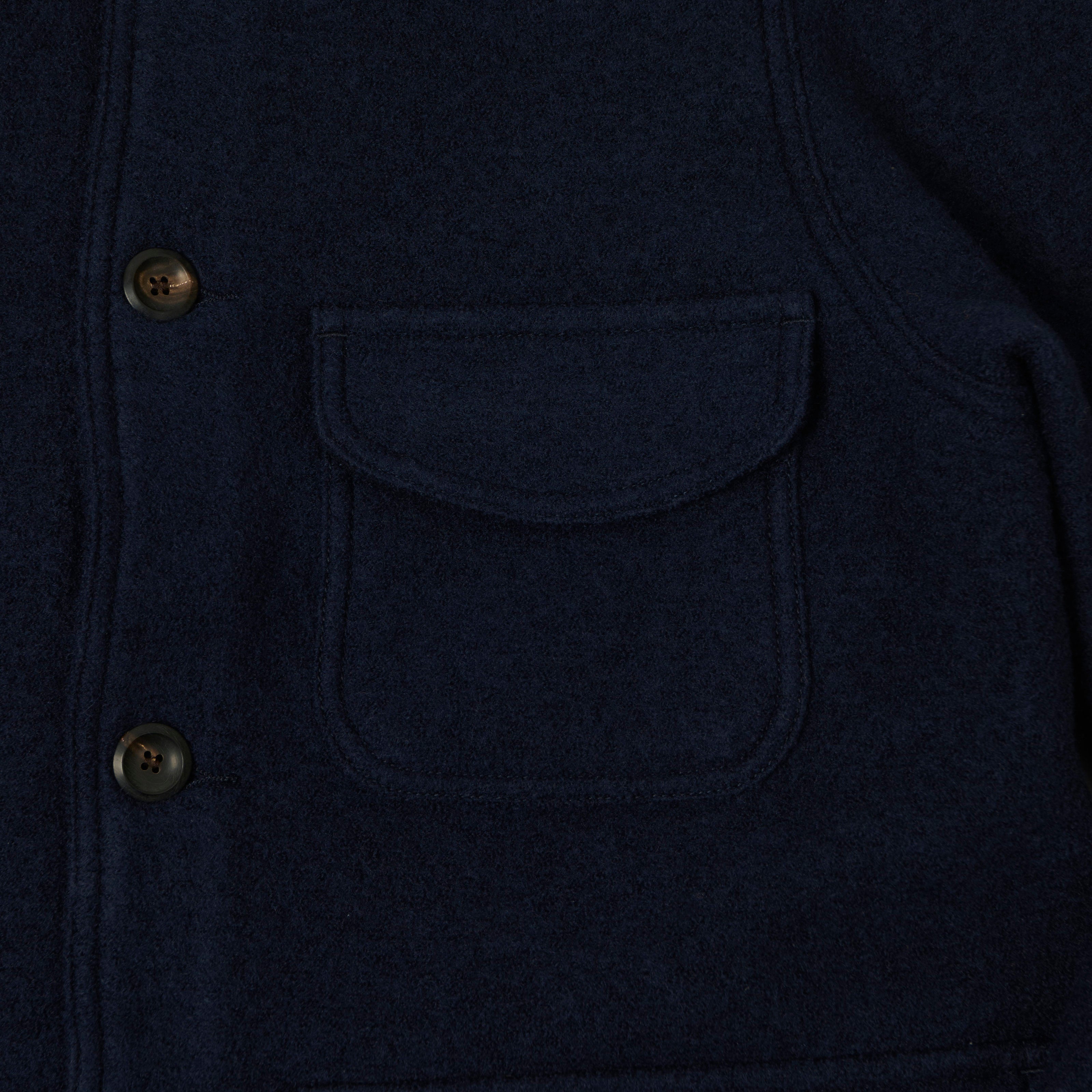 Drake's Tailored Wool Chore Jacket - Navy