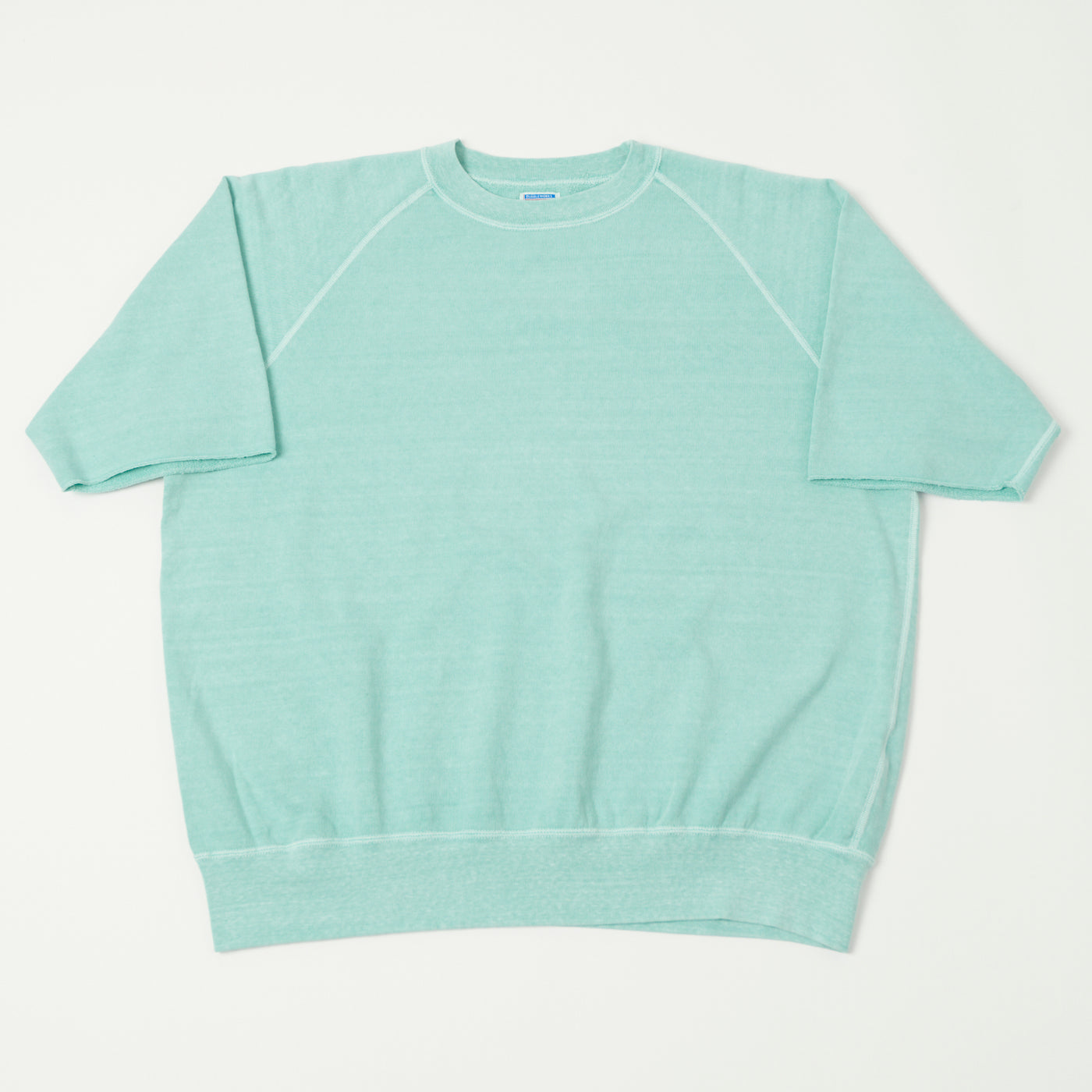 Dubbleworks Cut Off Sleeve Pigment Dyed Sweatshirt - Light Turquoise
