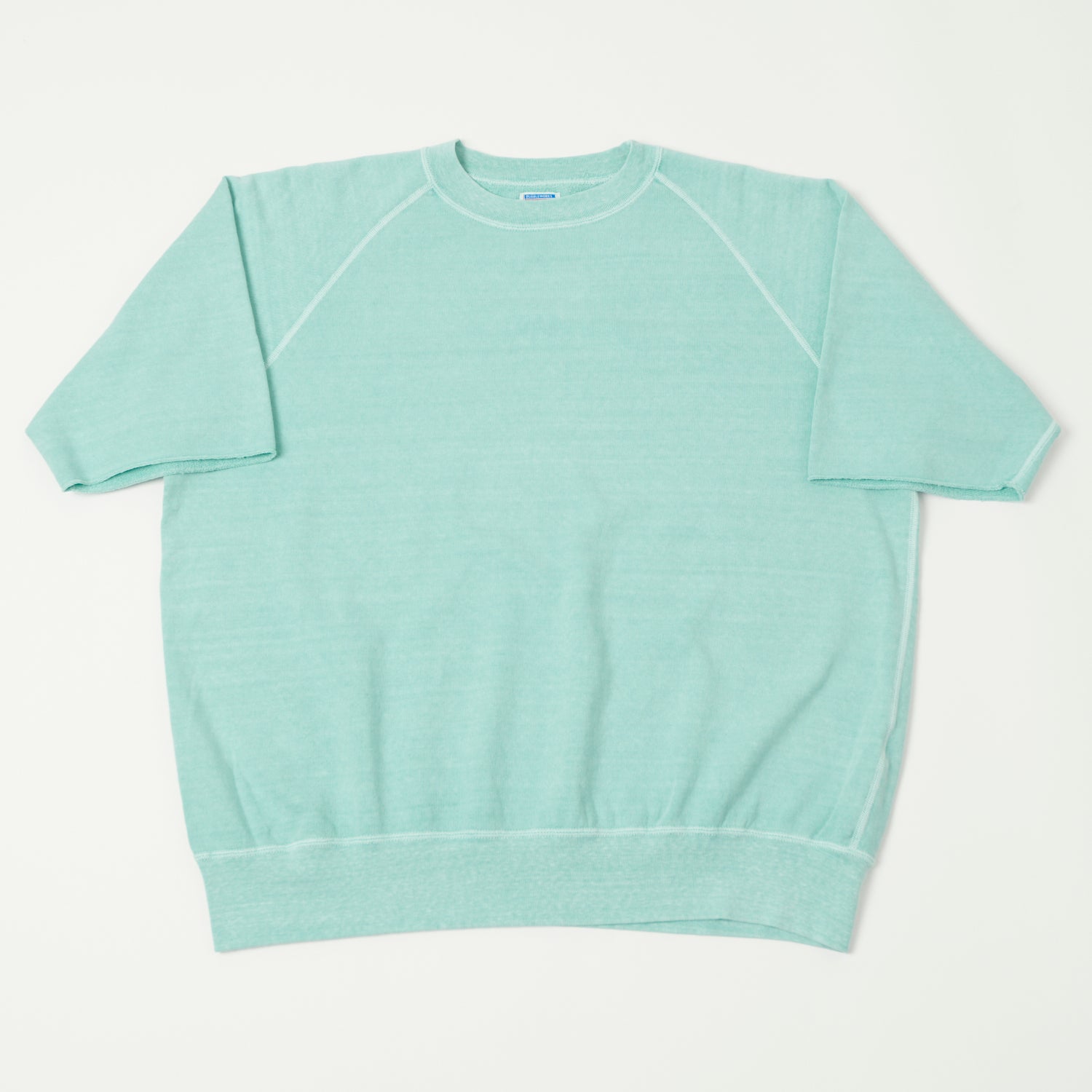 Dubbleworks Cut Off Sleeve Pigment Dyed Sweatshirt - Light Turquoise