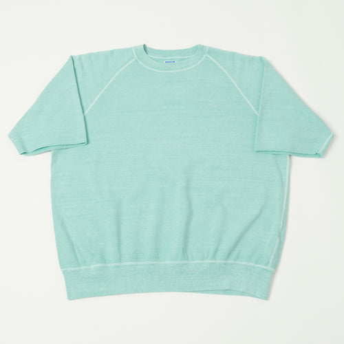 Dubbleworks Cut Off Sleeve Pigment Dyed Sweatshirt - Light Turquoise