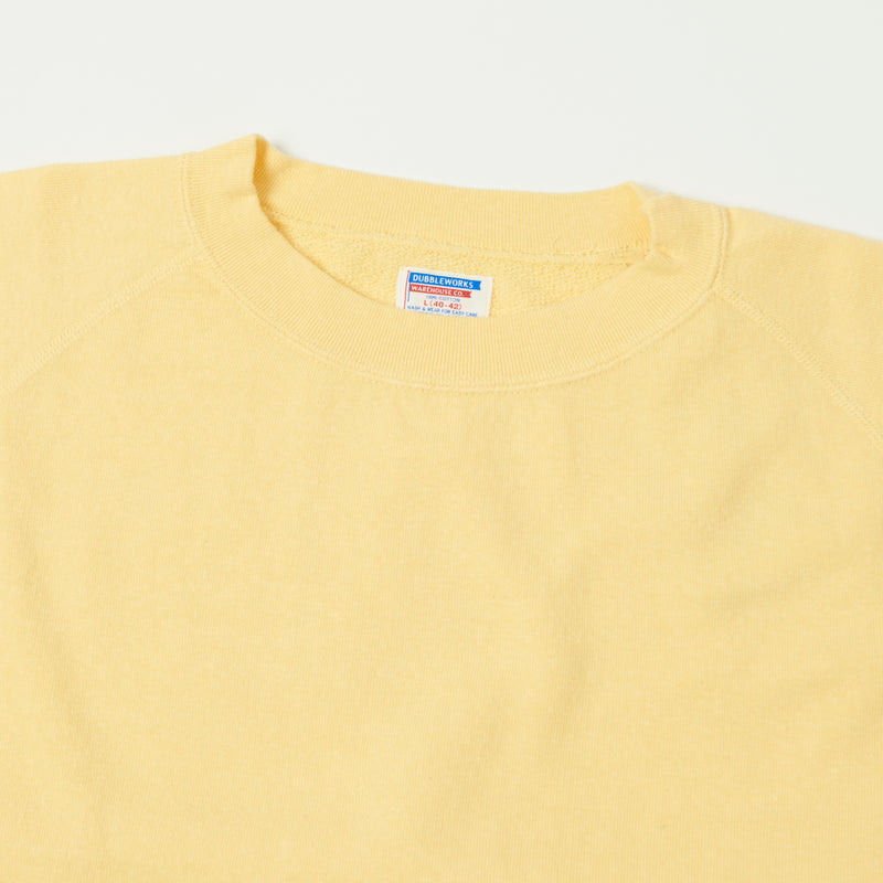 Dubbleworks Plain Style Off Cut Sweatshirt - Pale Yellow