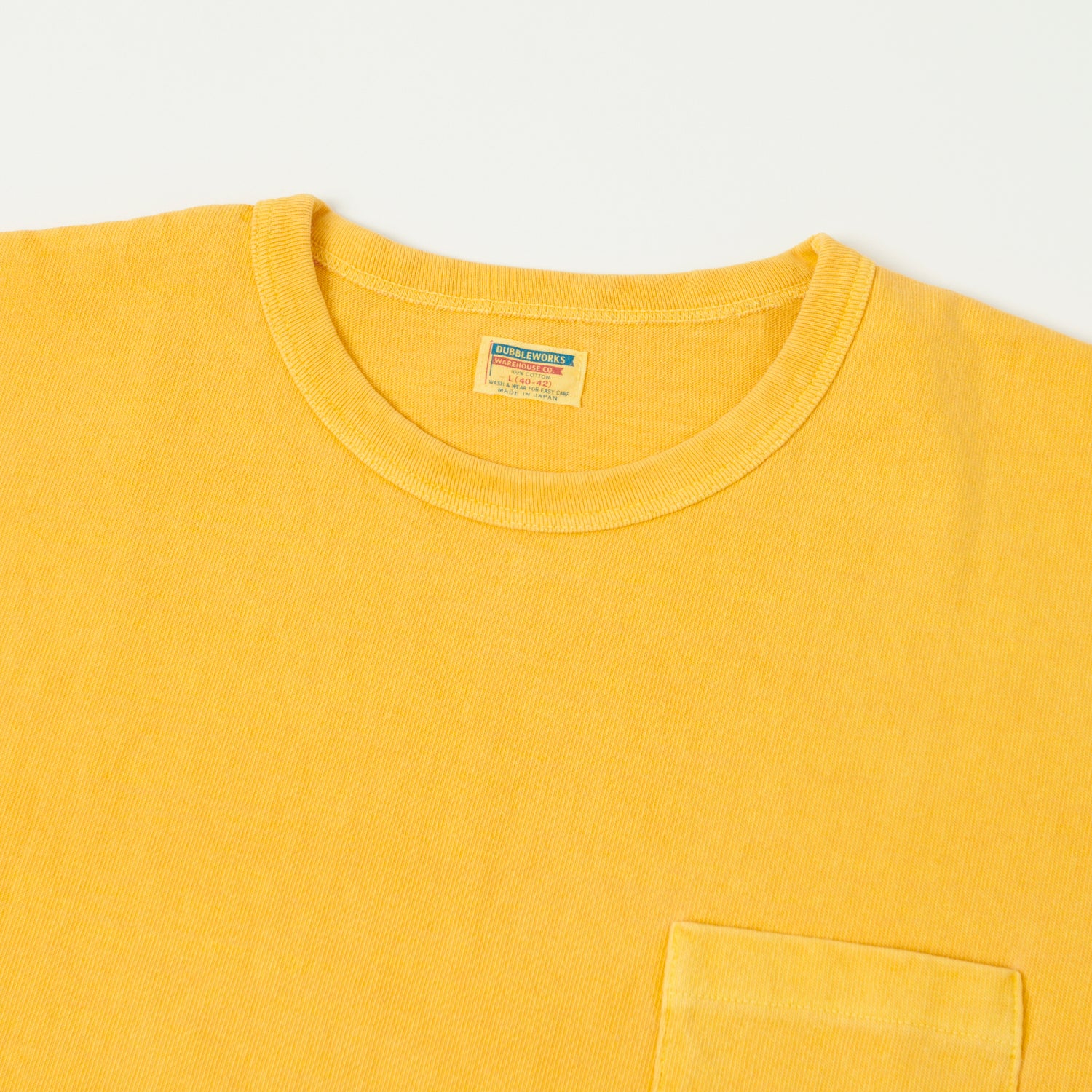 Dubbleworks Heavy Fabric Pigment Dye Pocket Tee - Gold