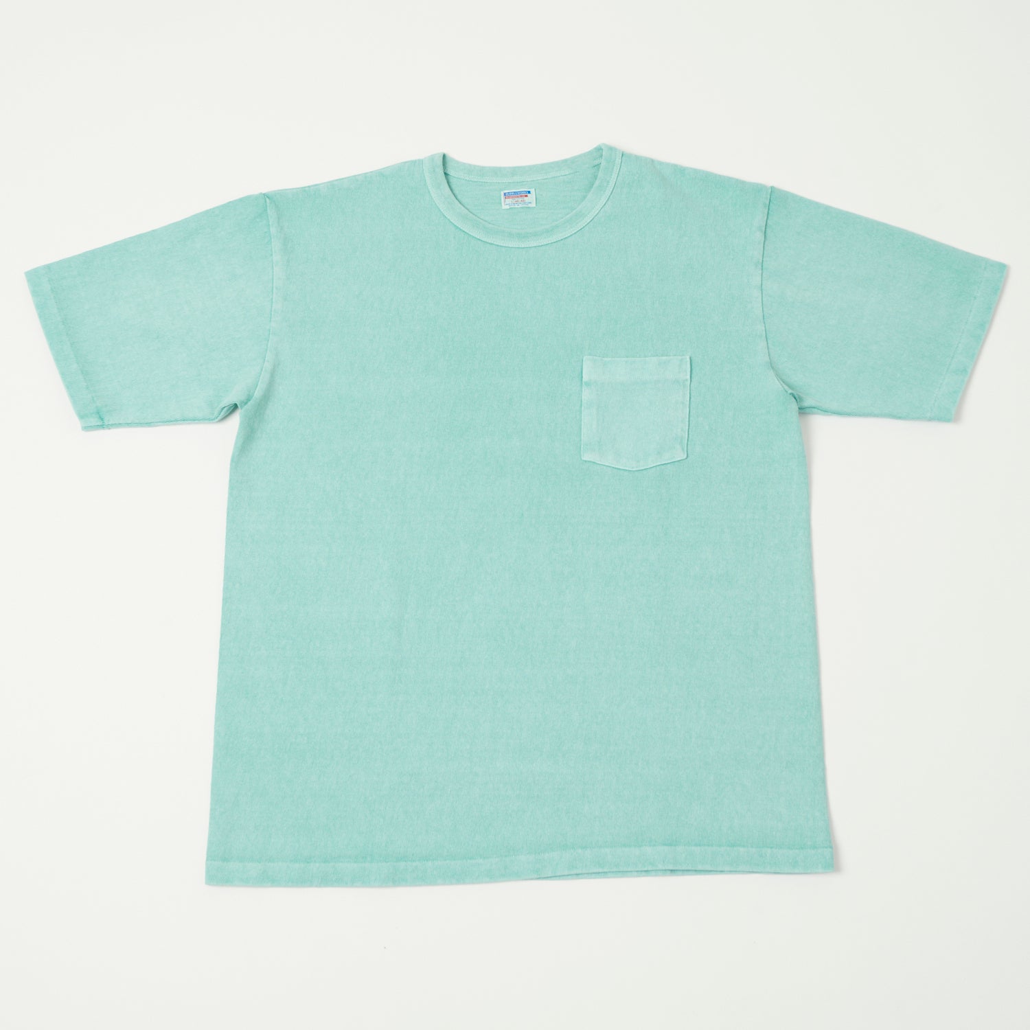 Dubbleworks Heavy Fabric Pigment Dye Pocket Tee - Light Turquoise