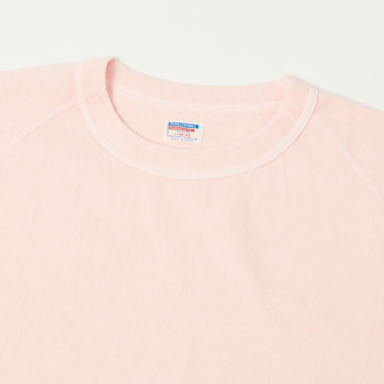 Dubbleworks Heavy Fabric Raglan Sleeve Pigment Dye Tee - Pink