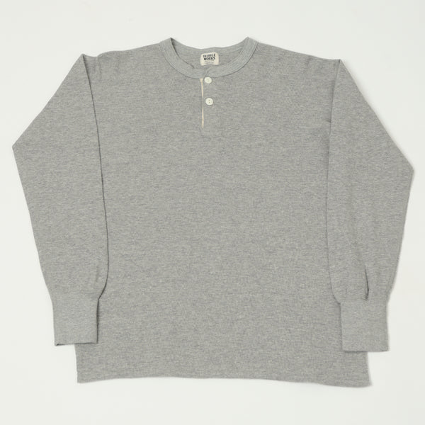 Dubbleworks Thermal L/S Henley - Heather Grey