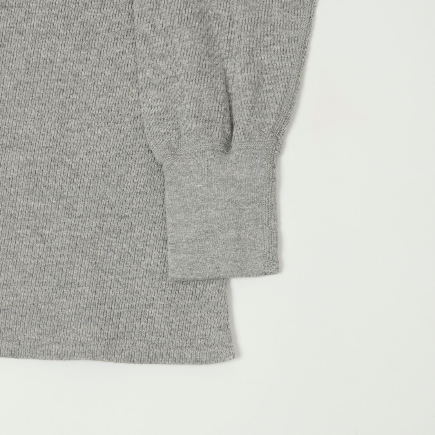 Dubbleworks Long Sleeve Thermal Henley - Heather Grey