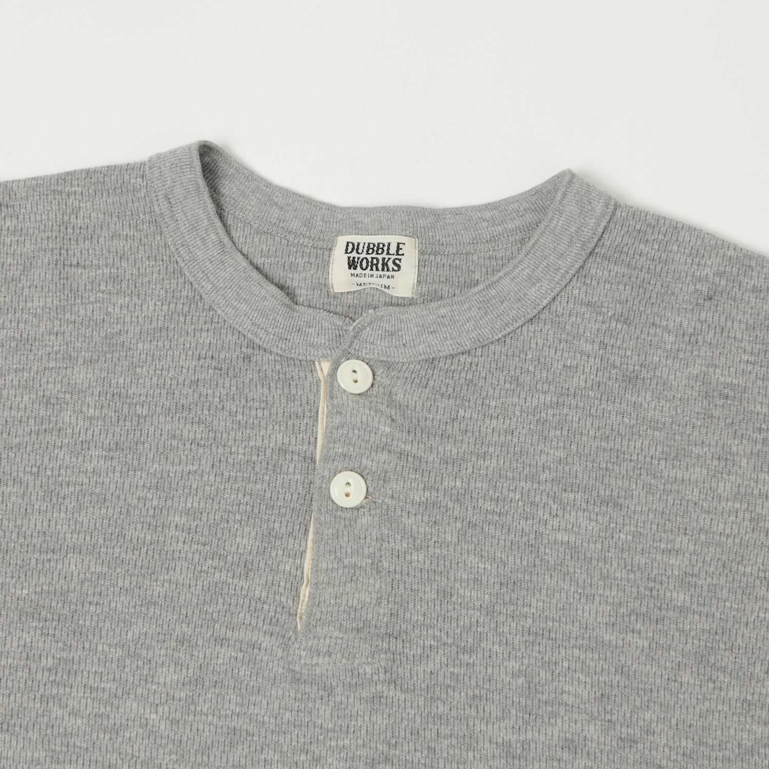 Dubbleworks Long Sleeve Thermal Henley - Heather Grey