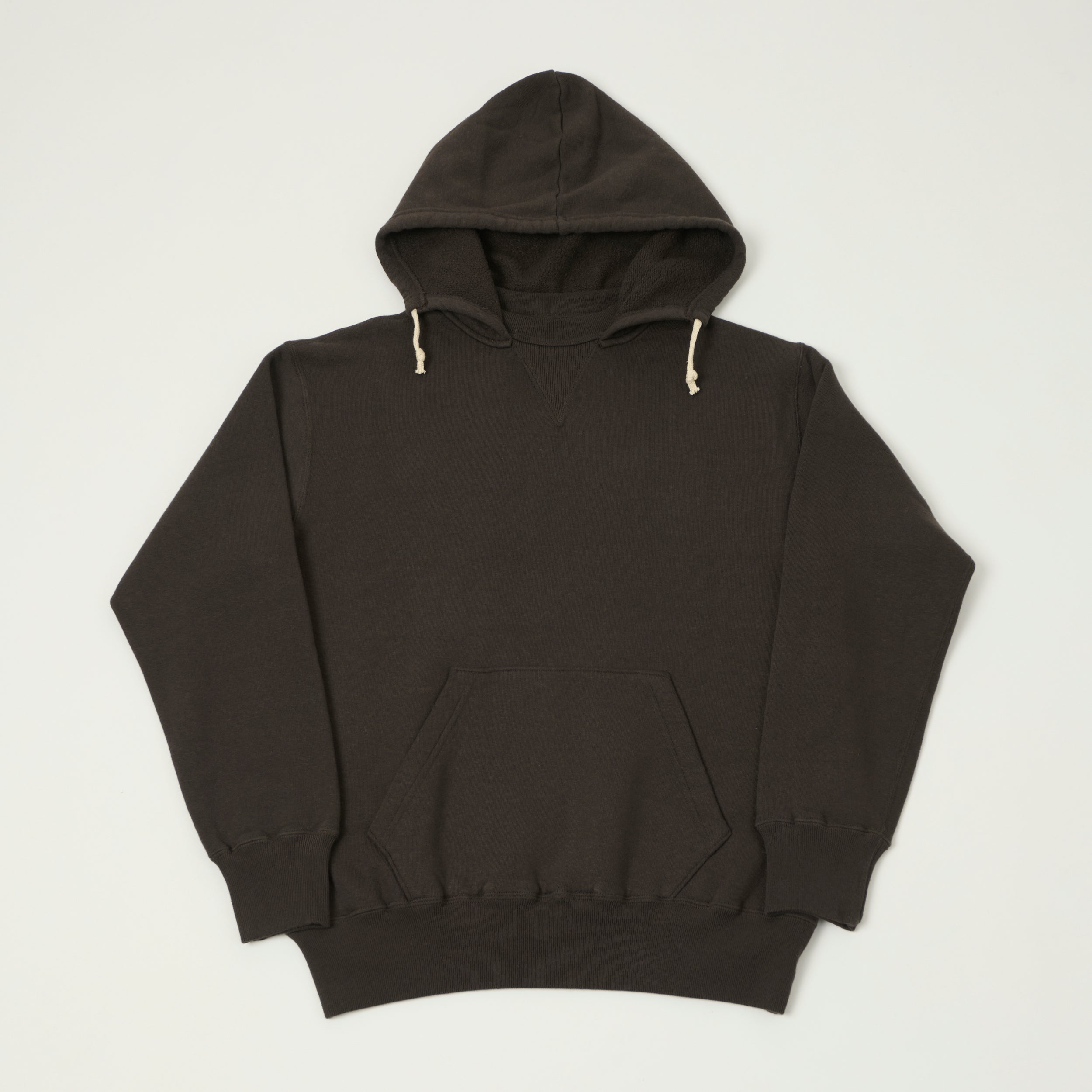Warehouse & Co 450 Two Needle Hooded Sweatshirt - Black/Sumikuro