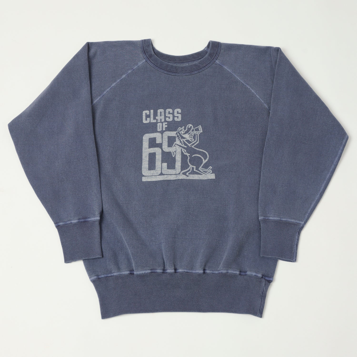 Dubbleworks 'Class Of 69' Faded Print  Sweatshirt - PD Navy
