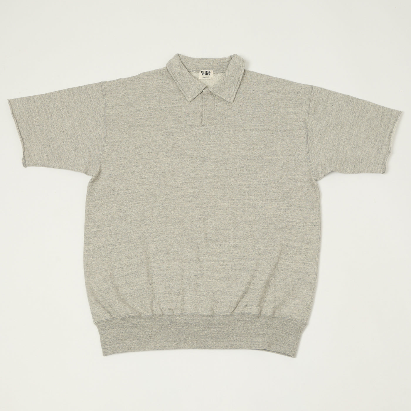 Dubbleworks Cut Off Sleeve Sweat Polo Shirt - Heather Grey